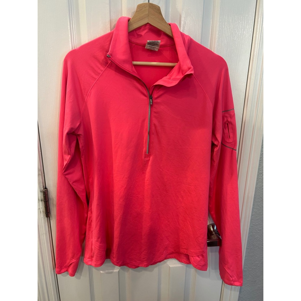 Under Armour 1/4 Zip Pullover Pink Fitted Long‎ Sleeve Running Training Top XL
